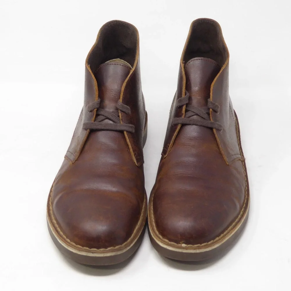 Clarks Mens Bushacre Boot Brown Leather Chukka Lace Up 9.5